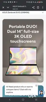 Brand new Laptop Asus ux8406ma with warranty