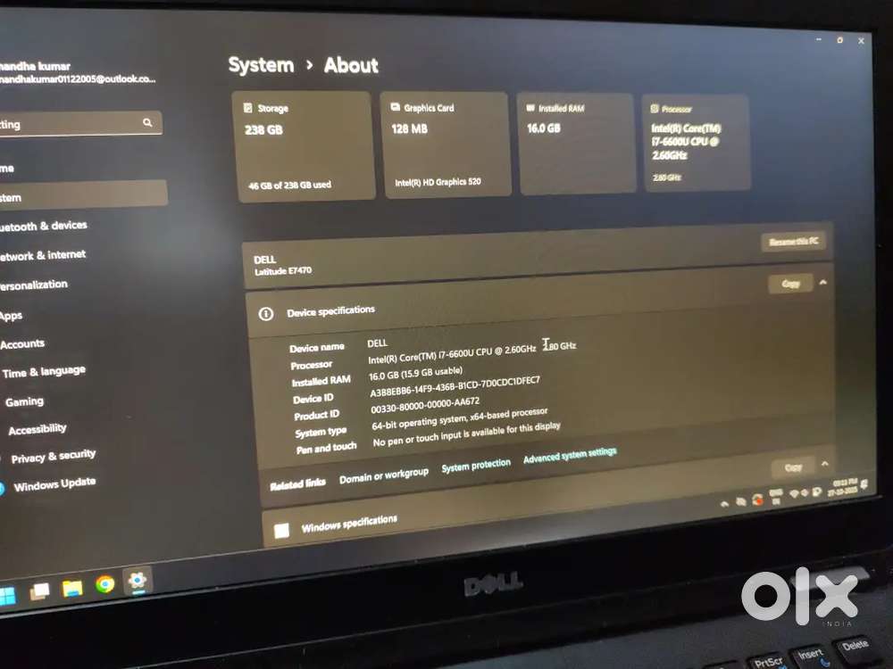 DELL LATITUDE I7 6TH GEN 16GB RAM 256Ssd