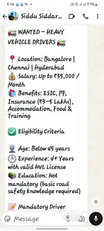 Heavy licence only driving vacancy in company