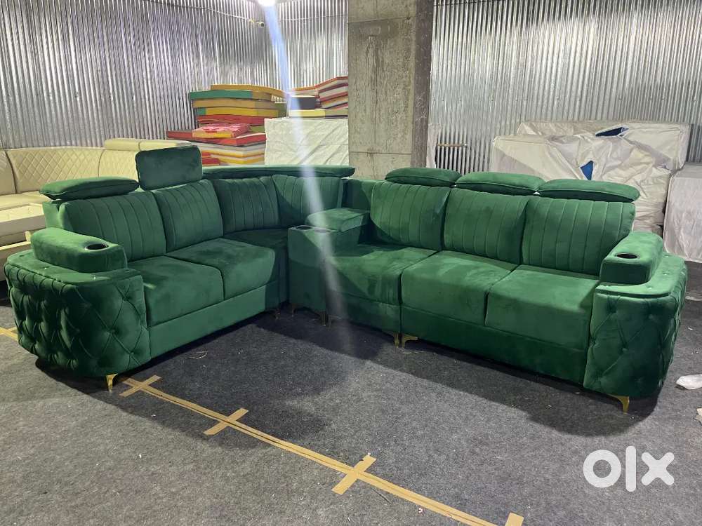 L shape Sofa with fixed pillow available in Starf Furniture