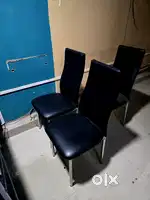 Leather cushioned chairs.