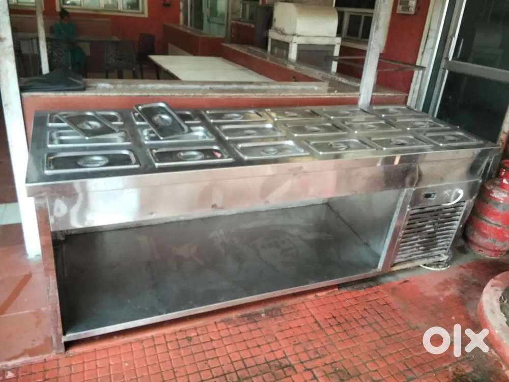 Stainless steel cold bain marie counter