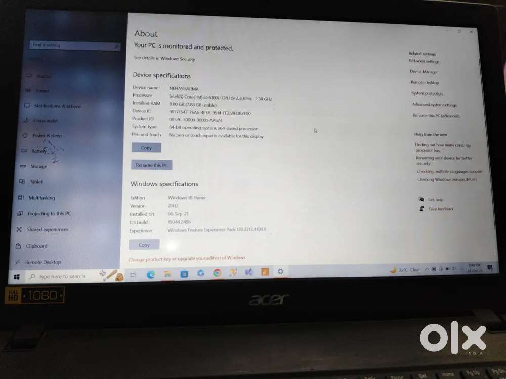 Acer laptop