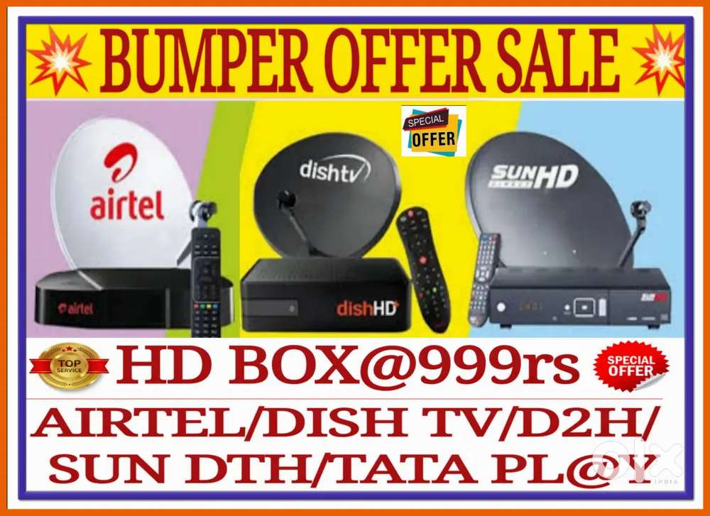 Dhammaka Dth Offer*Tataplay,Airtel,Dish Tv,D2h@Offer Prices.Led tv/D2h