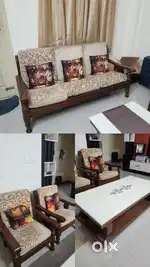 3+ 2 Seater sofa set and centre table with heavy marble top