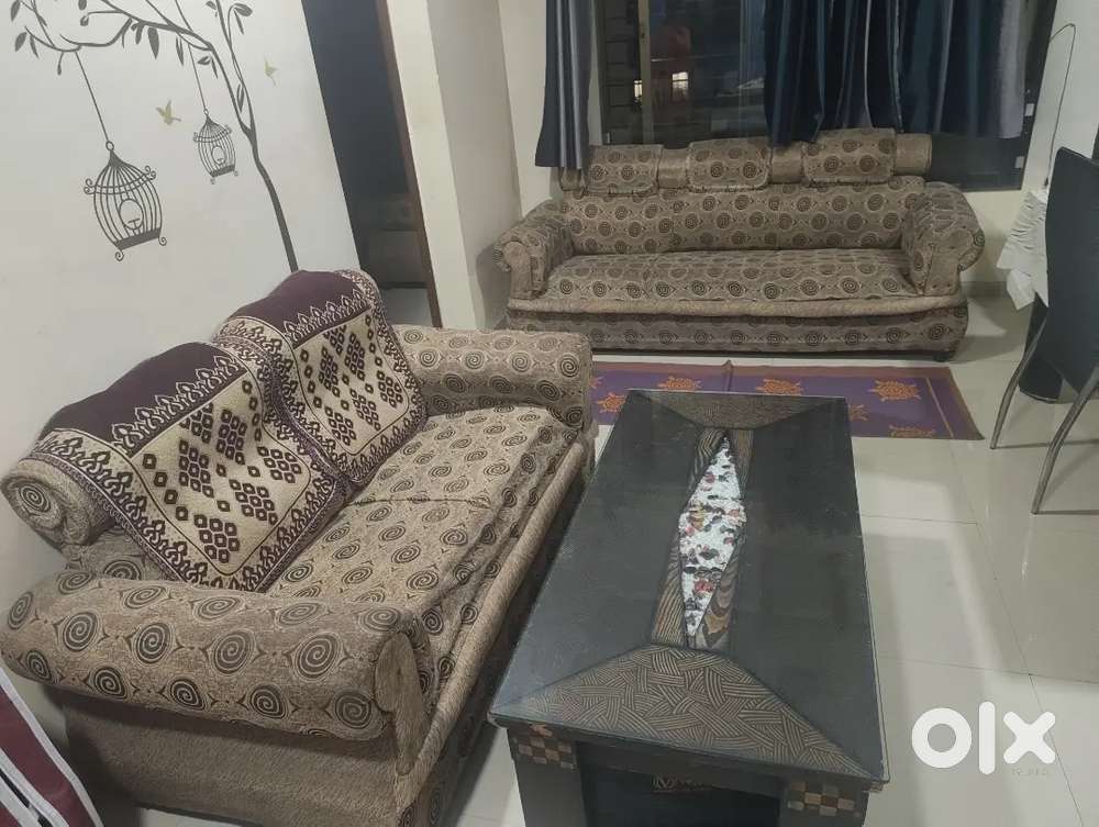 5 seater sofa cum tea table & 6 seater dining table