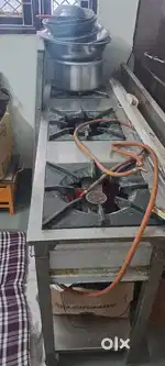 Commercial Kitchen Utensils & Gas Stove Setup for Sale