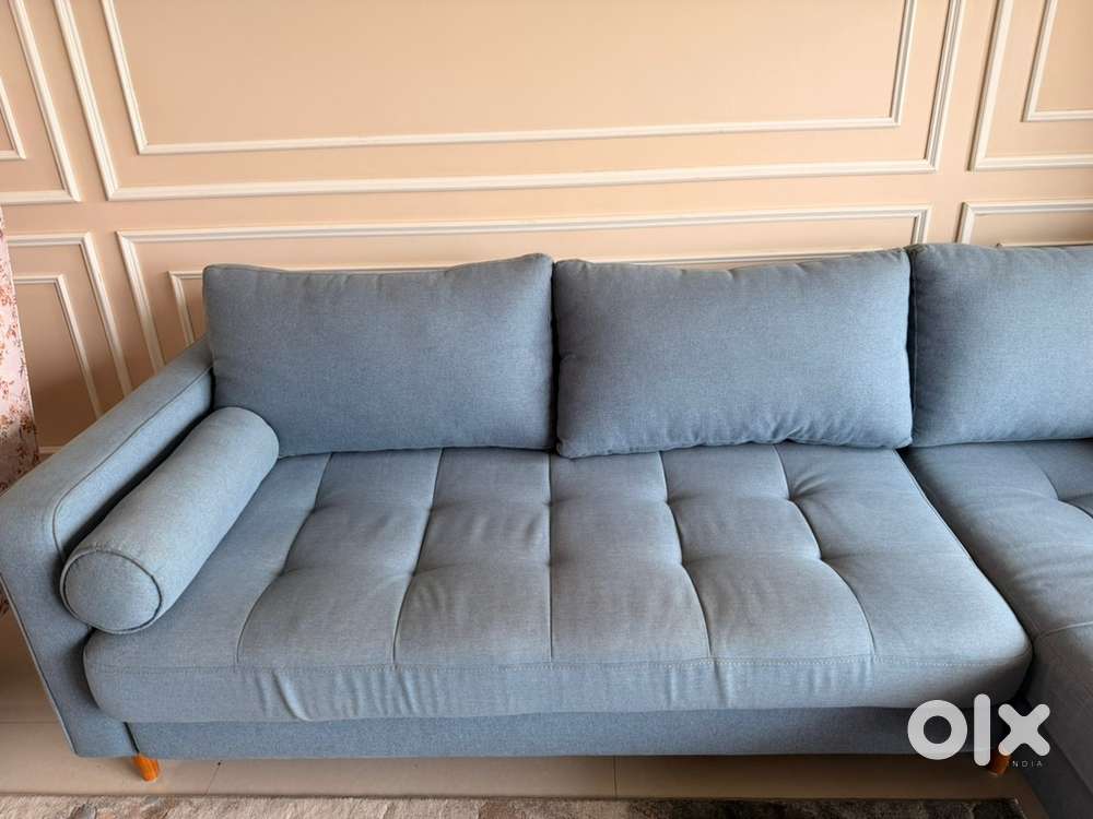 L shaped sectional sofa - blue colour