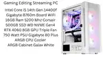 4K Editing CPU 3 Year Warranty I5 14th Gen RTX 4060 GPU Ke Sath