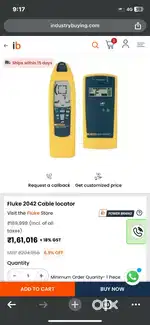 Fluke 2042 Cable Locator –Transmitter & Receiver – Excellent Condition