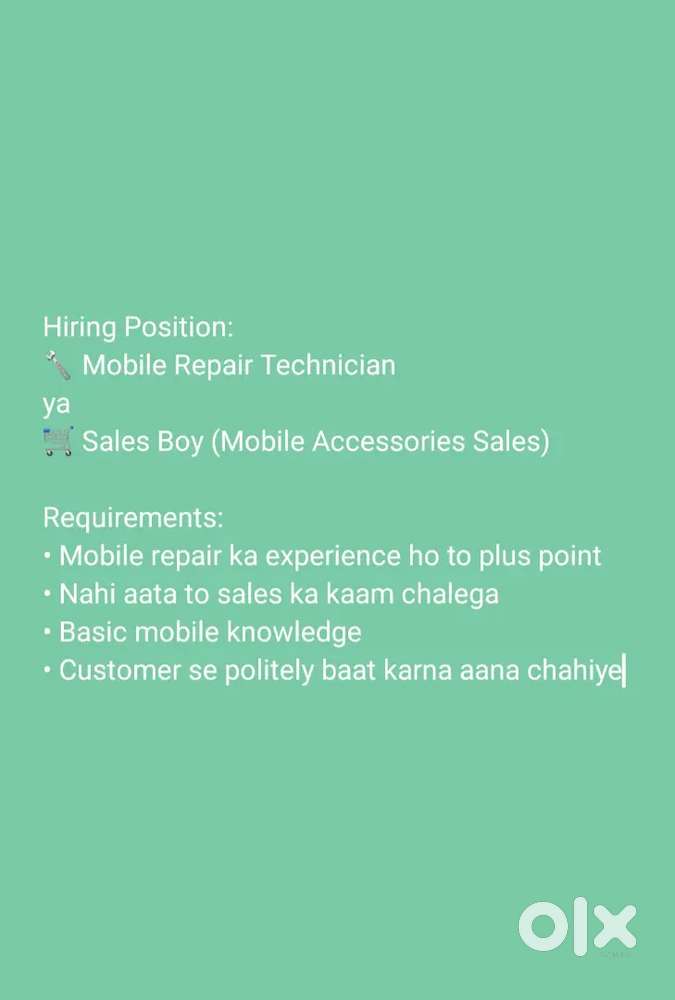 MOBILE TECHNICIAN AND SALES