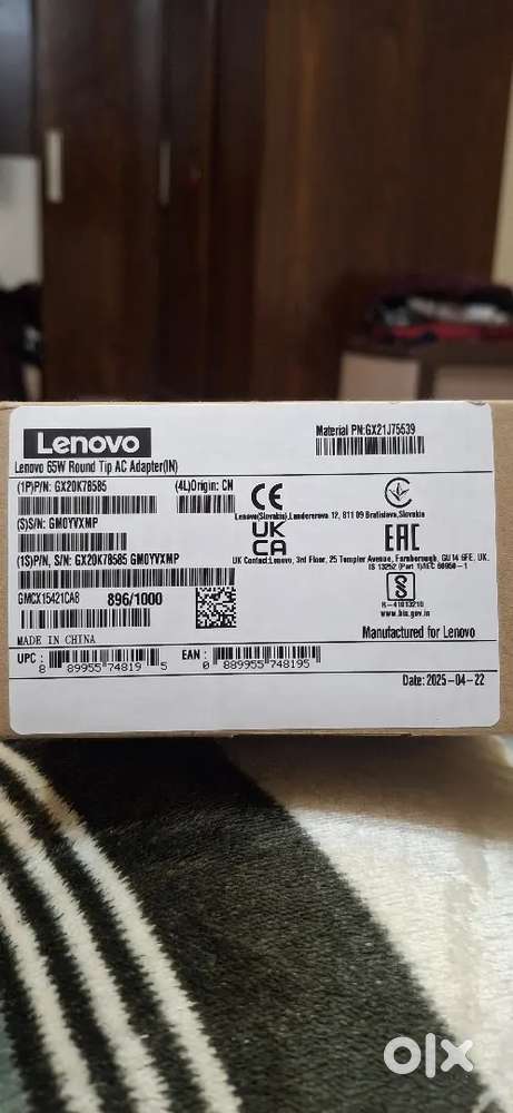 New Lenovo 65w round tip ac adapter (i have use one time only)