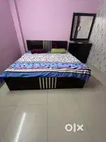 Solid Wooden Double Bed with Storage Box & 6x6 Mattress