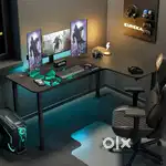 Ergonomic Wood L Shaped Computer/Gaming Desk 60 inch