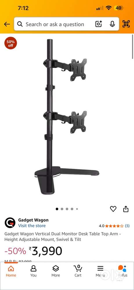 JIN Office dual monitor stand vertical