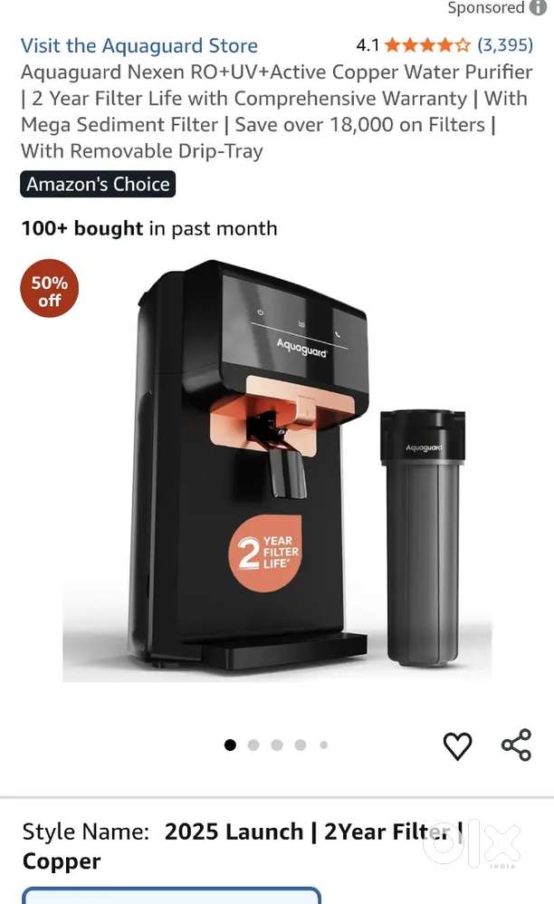 Aquaguard Nexen RO+UV+Active Copper Water Purifier