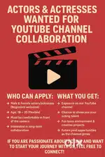  Actors & Actresses Wanted for YouTube Channel Collaboration