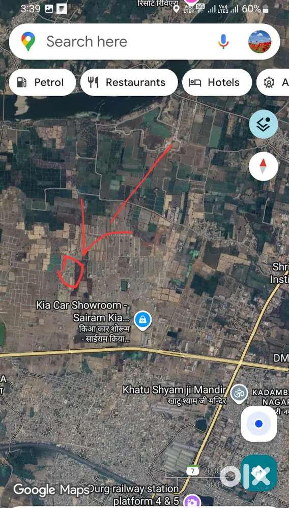 Plot Diverted Cement road, nali,electric ,complete development leoute