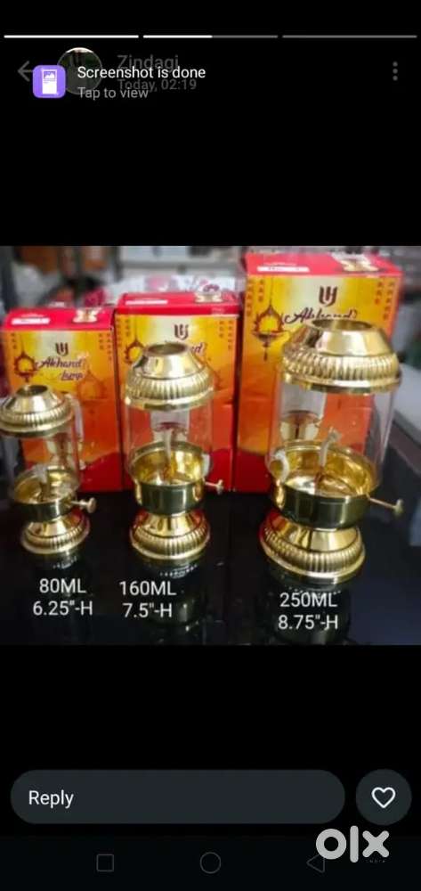 Brass salaidar diya set of 3