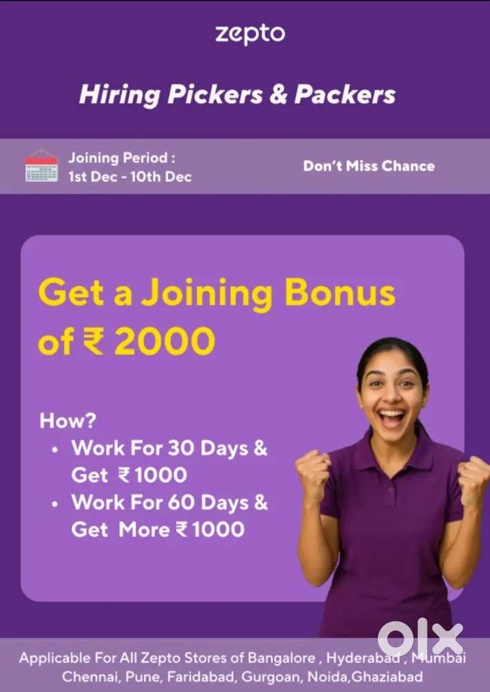 Picker/ Packer/ Quality Checking/ Shift Incharge/ Inventory associate