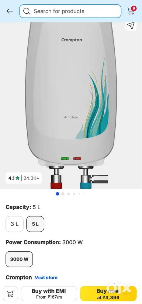 Crompton Arno neo 5l geyser