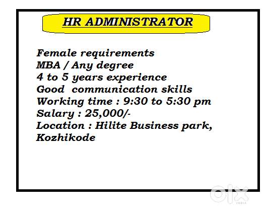 HR ADMINISTRATOR - HILITE BUSINESS PARK