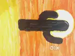 Morden art cactus painting in dusk