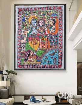 Madhubani painting-Radha Krishna