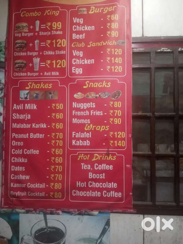 Running cafe sale include staff Accamadation