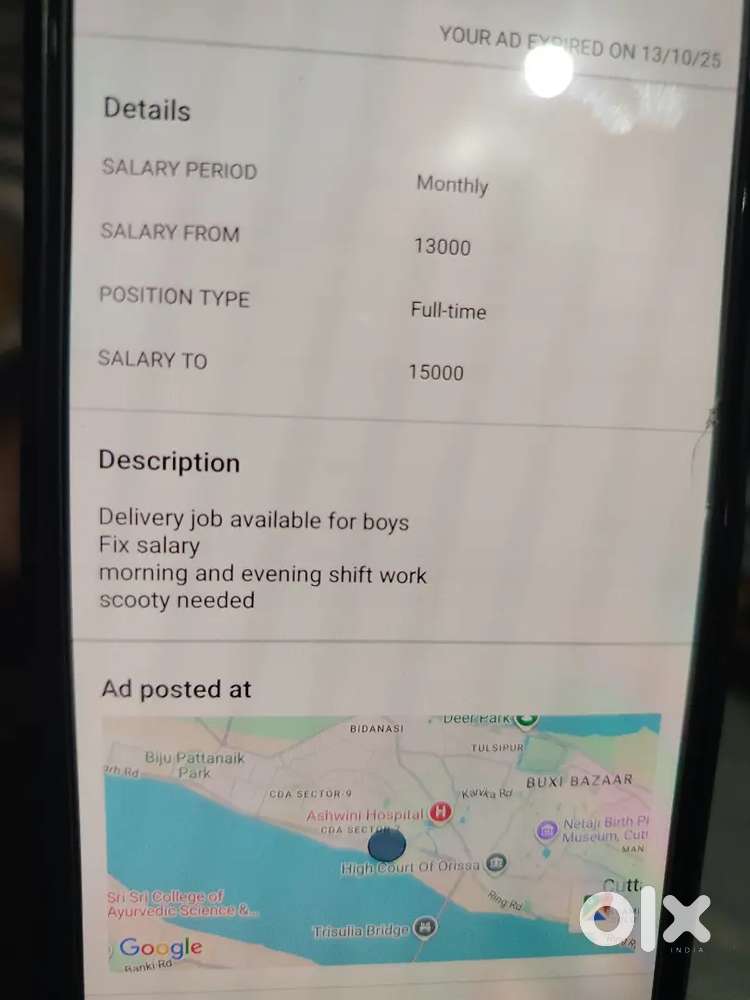 Delivery boy needed (Cuttack City )