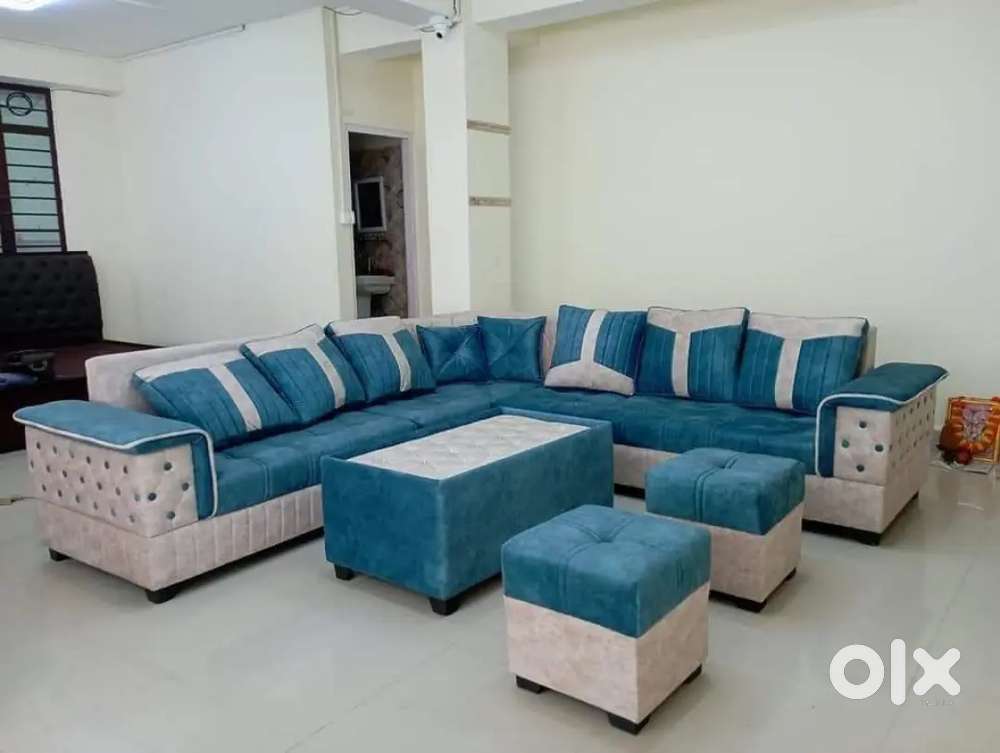 Luxurious l type corner sofa set