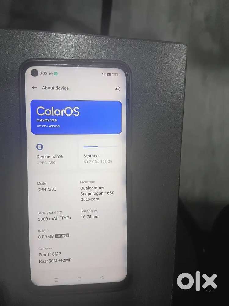 Oppo A96 8GB RAM/128 GB Memory