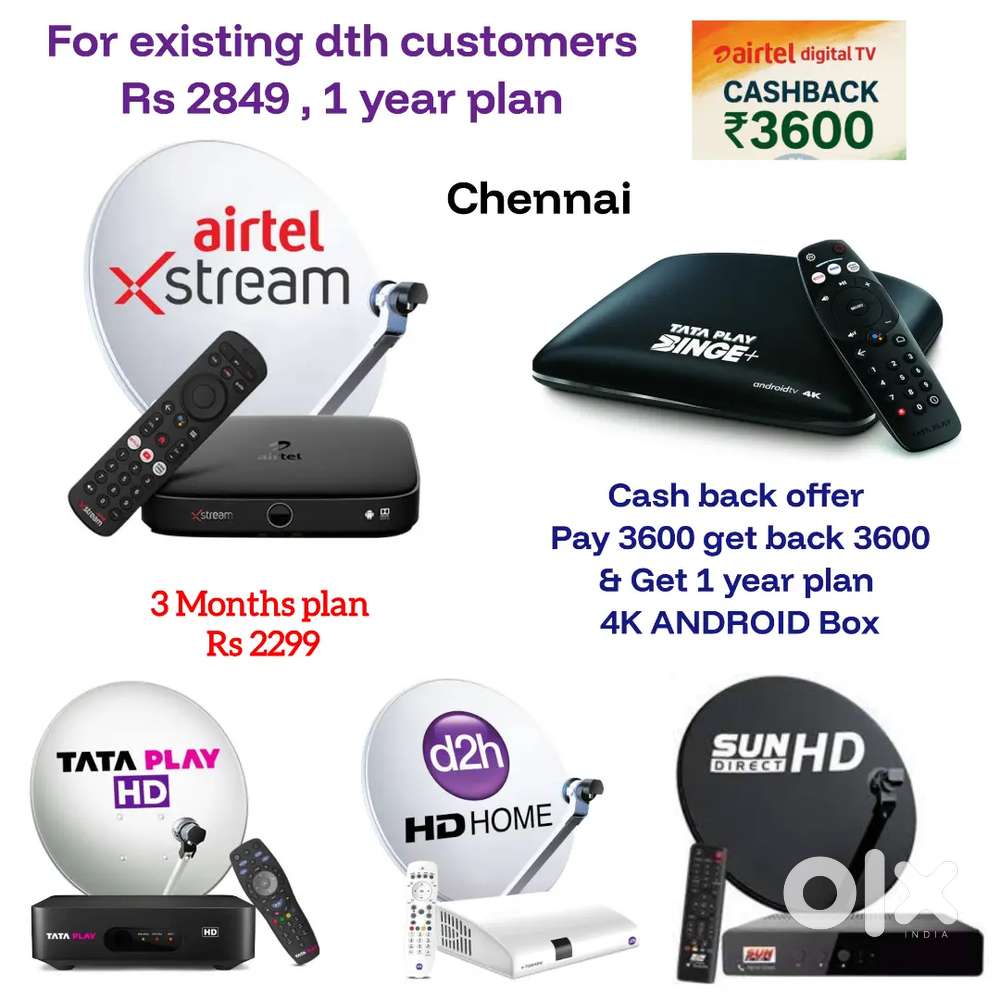 AIRTEL DTH ! TATÀ ! SUNDIRECT ! PLÀY ! DISHTV ! VIDEOCON D2H ! LED TV