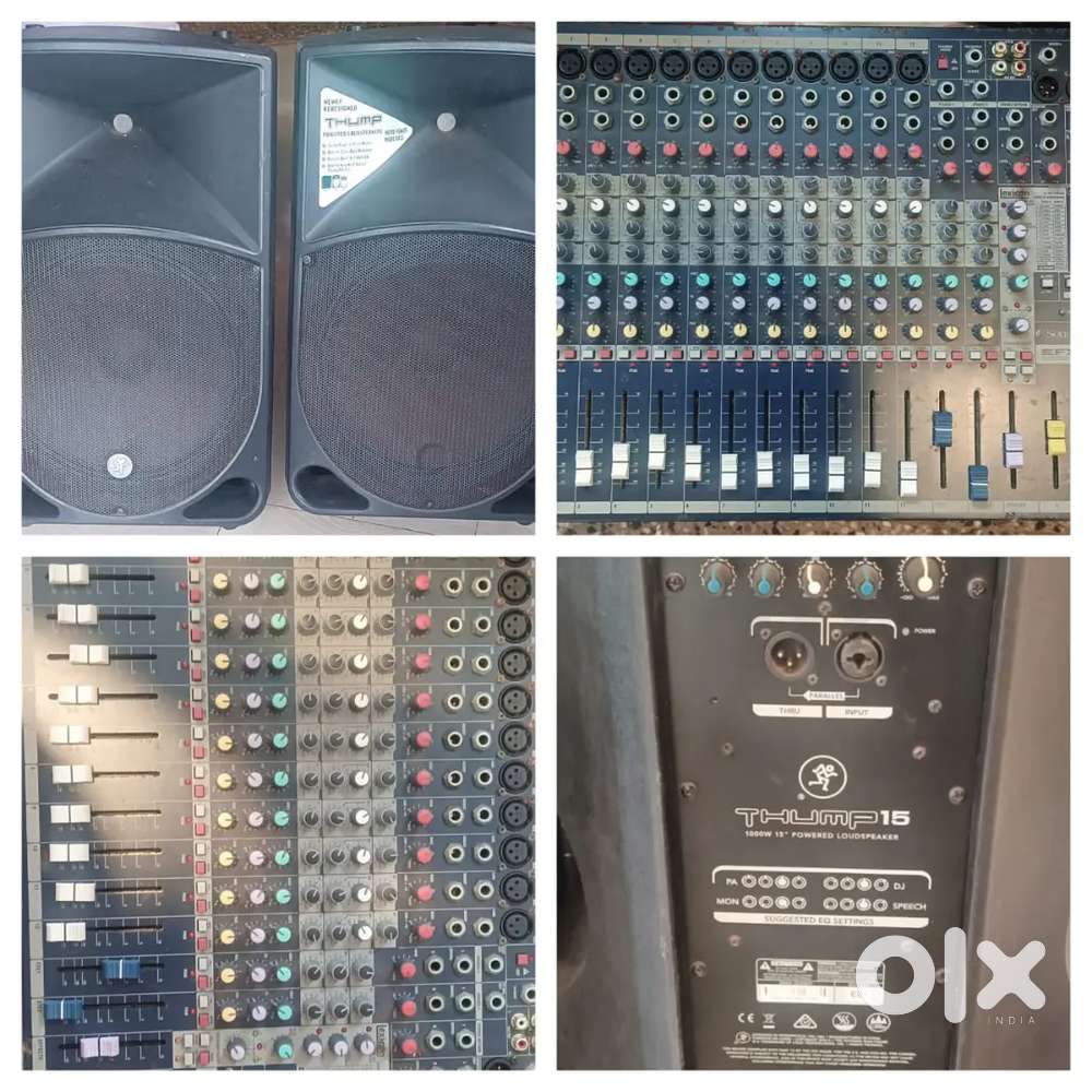2 nos. Mackie Powered Speaker 1000w & Sound Craft Mixer 14 channels