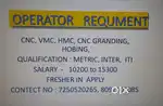 Operator for machine