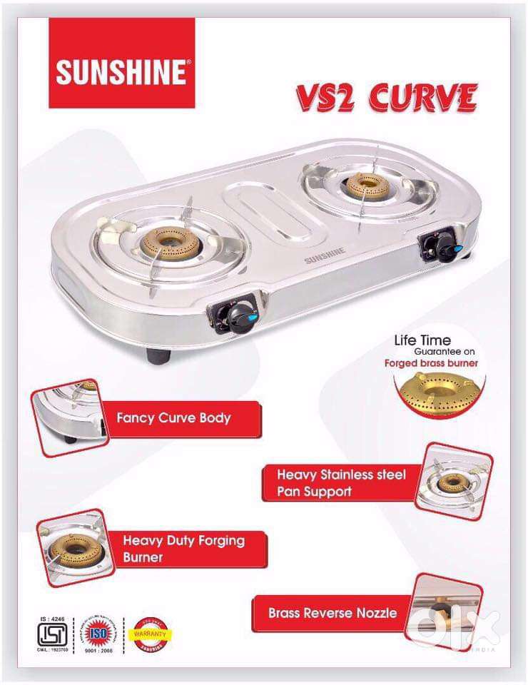 Brand New Sunshine Stainless Steel Curve VS2 Stove MRP-5600.