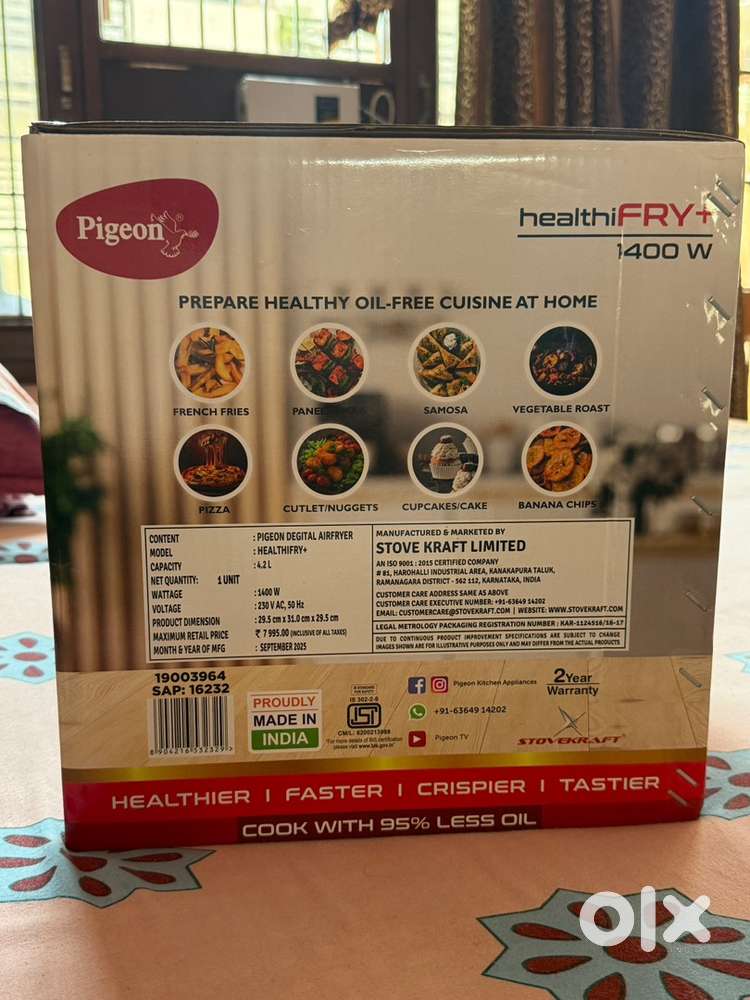 Pigeon air fryer, brand-new