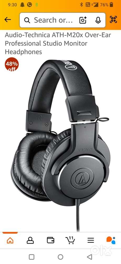 Audio technica ATH- M20x headphones new condition!
