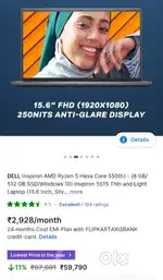 Dell Inspiron Ryzen 5 HexaCore Thin and light weight