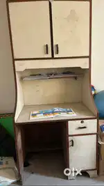Wooden Study Table with Cupboard