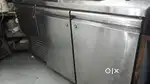SS Undercounter chiller with worktable and shelf above