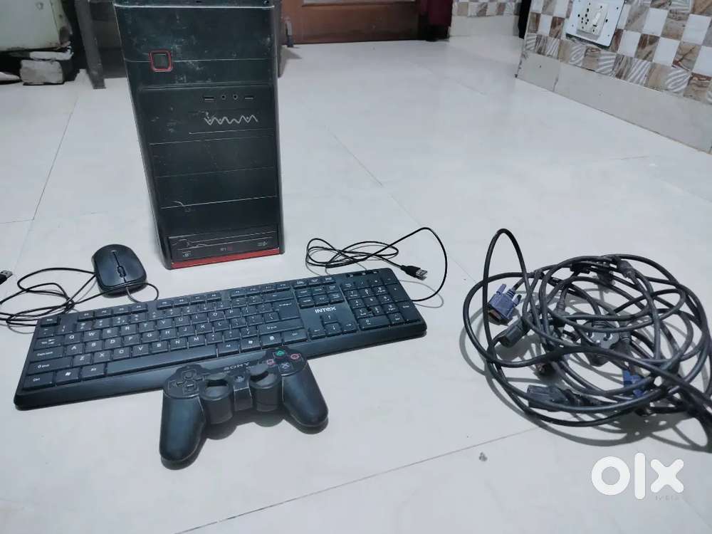 CPU with wires, keyboard, mouse ,game Remote -working condition