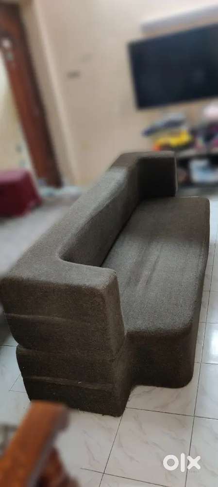 Seventh Heaven 4 Seater single foam pullout sofa cum bed. Colour-brown