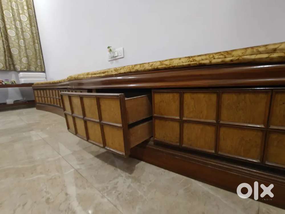 Pair of wooden Setti with Storage Drawers