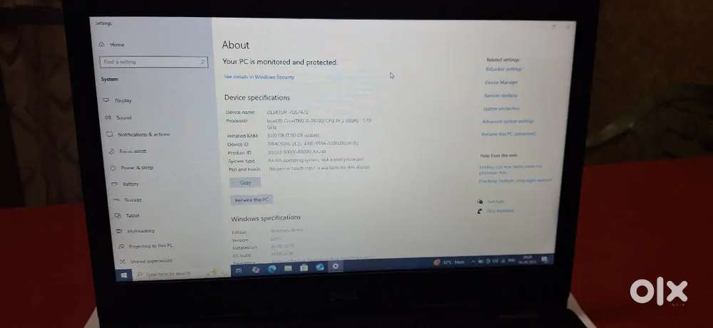 Dell 3400 i5 8th gen 8gb rem 256 gb ssd