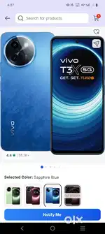 Vivo t3x ,6gb ,128gb