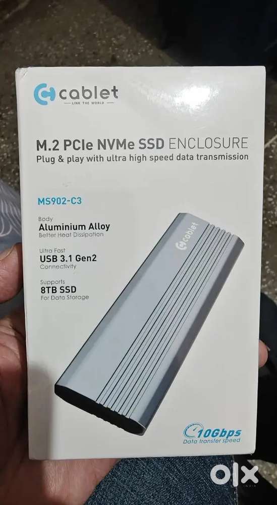 Nvme SSD enclosure (Cablet Aluminium Enclosure)