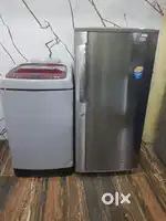 Lg crom single door refrigerator and Samsung top load washing machine