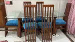 6 SEATER GLASS DINING TABLE