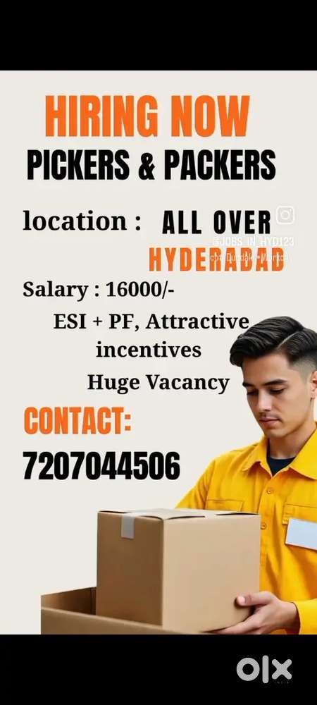 Urgent requirement picker and packers